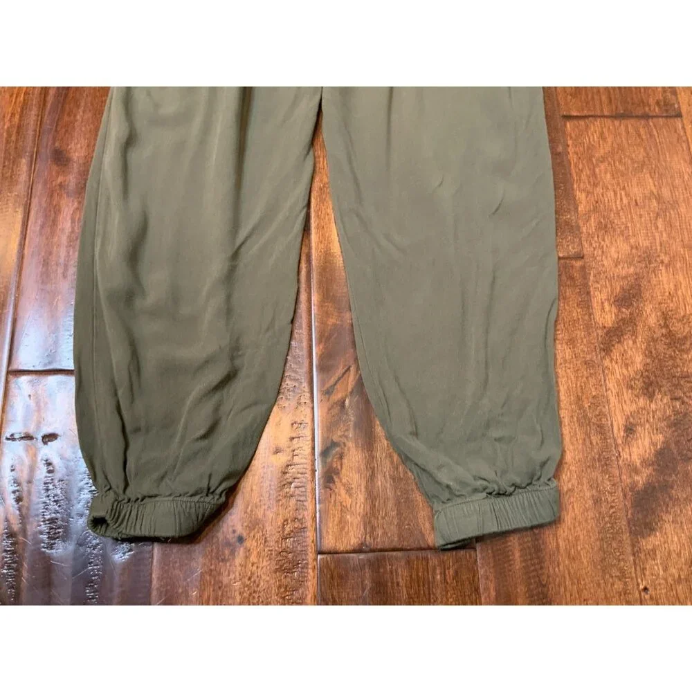 REWASH Army Green Cuffed Elastic Waist Jogger Pants, Size M